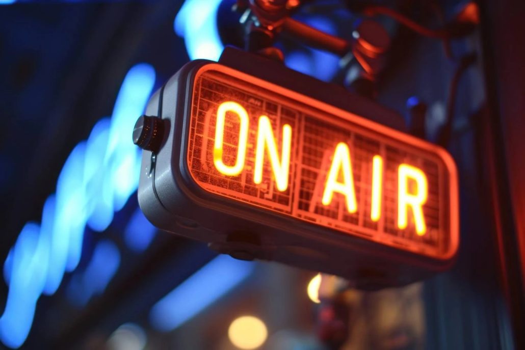 تابلوی ON AIR در استودیوی تکتا